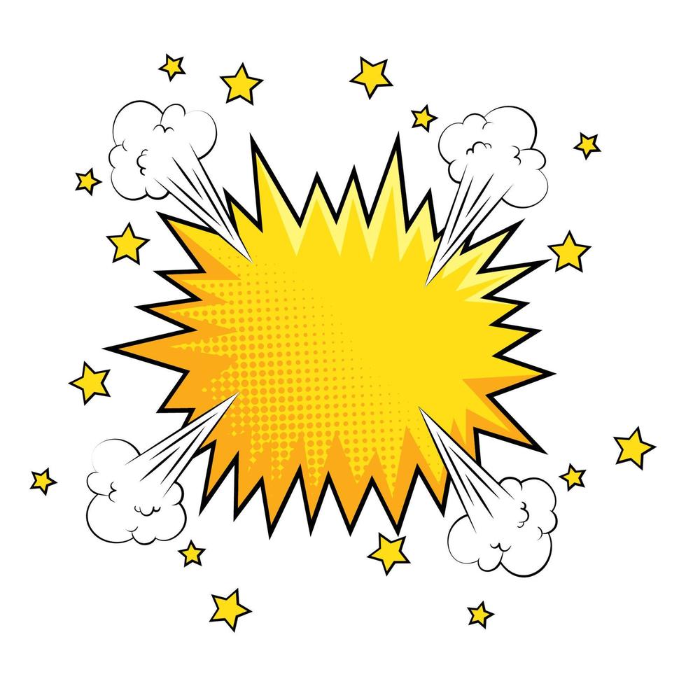 yellow splash pop art style vector