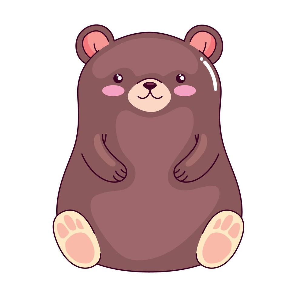 lindo oso kawaii animal vector