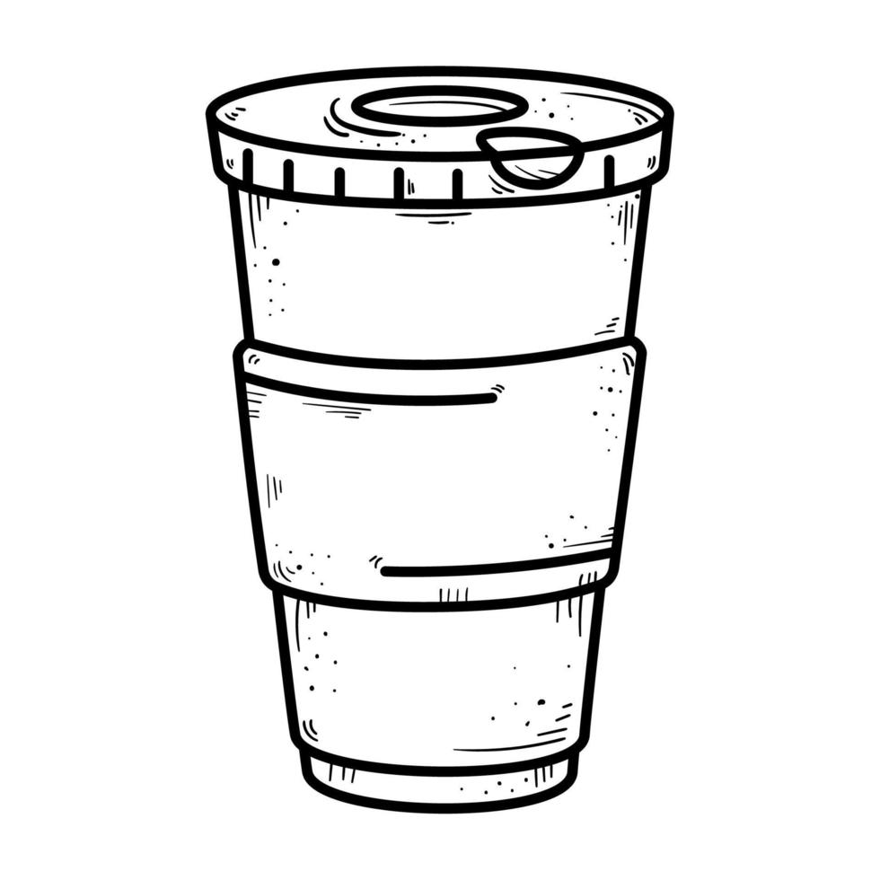 coffee in take away pot vector