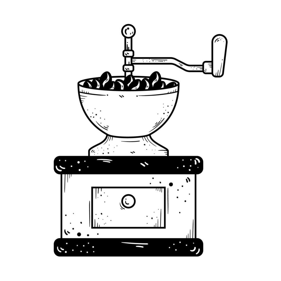 máquina trituradora de granos de café vector
