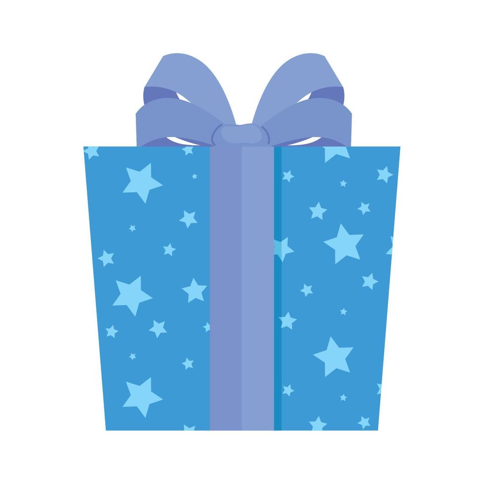 blue gift with stars vector