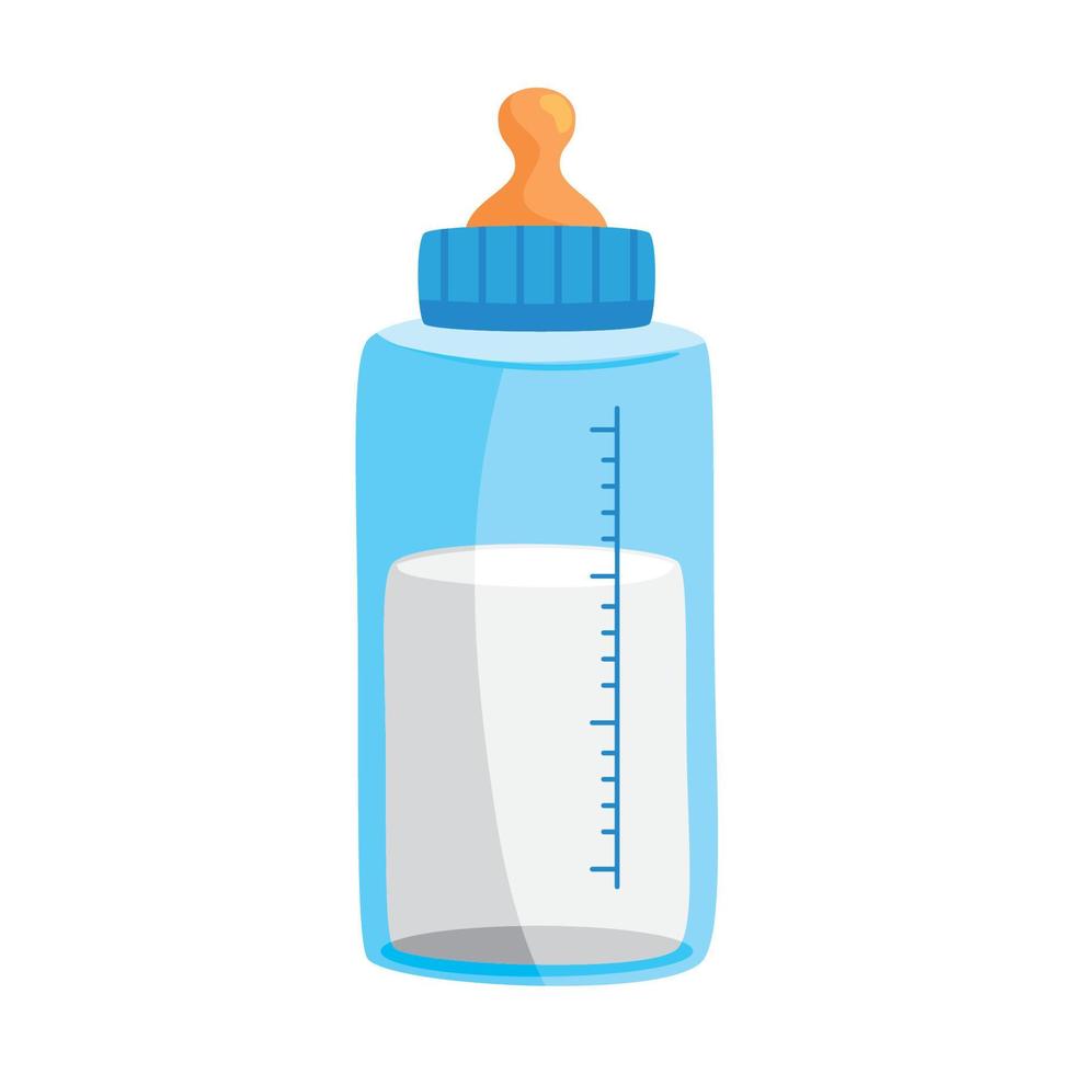 botella de leche azul bebe vector