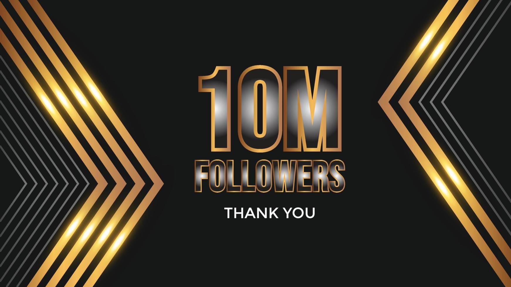 celebration 10m subscribers template for social media. 10m followers thank you vector