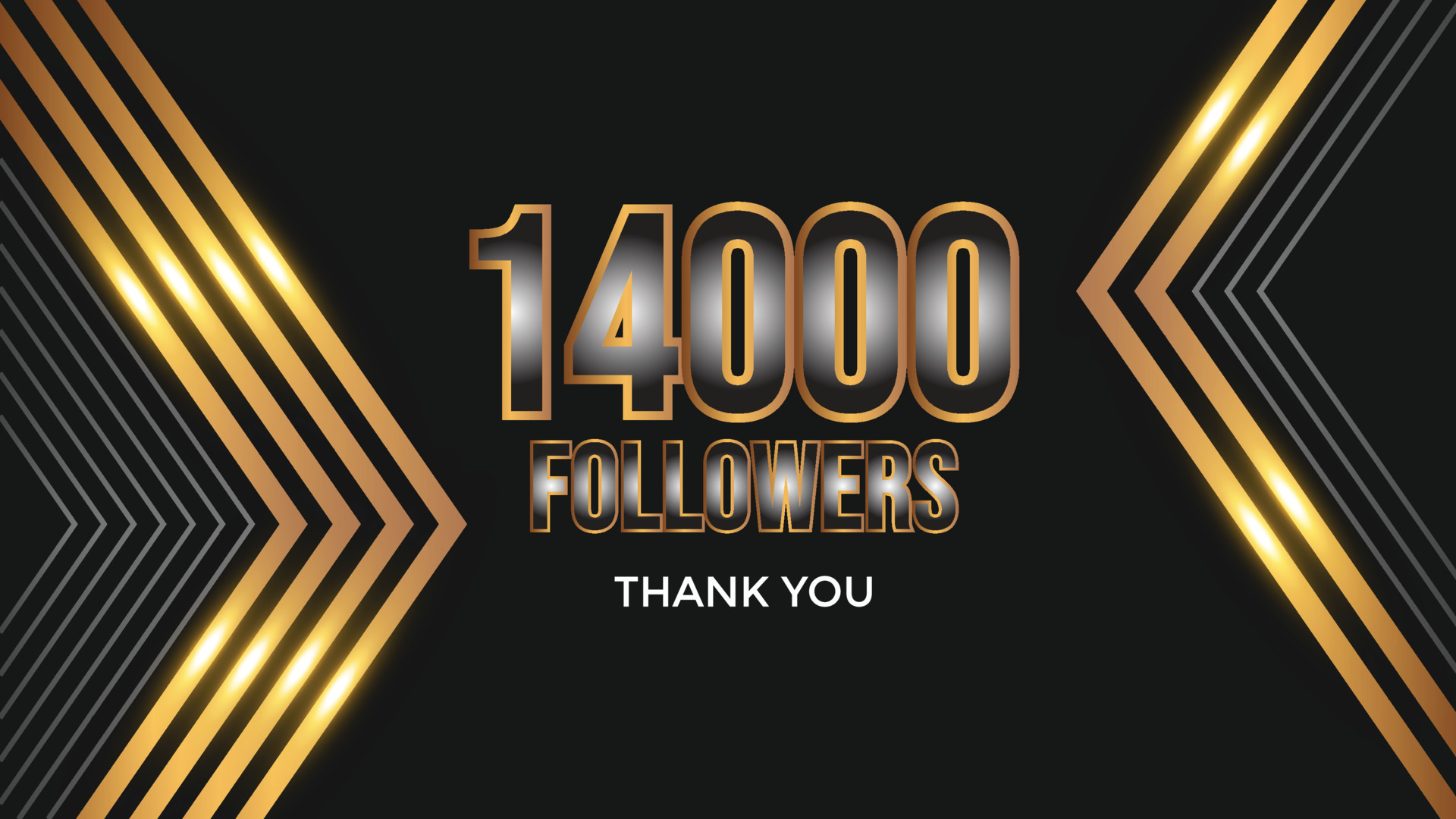 Thank you template for social media followers, subscribers, like. 14000