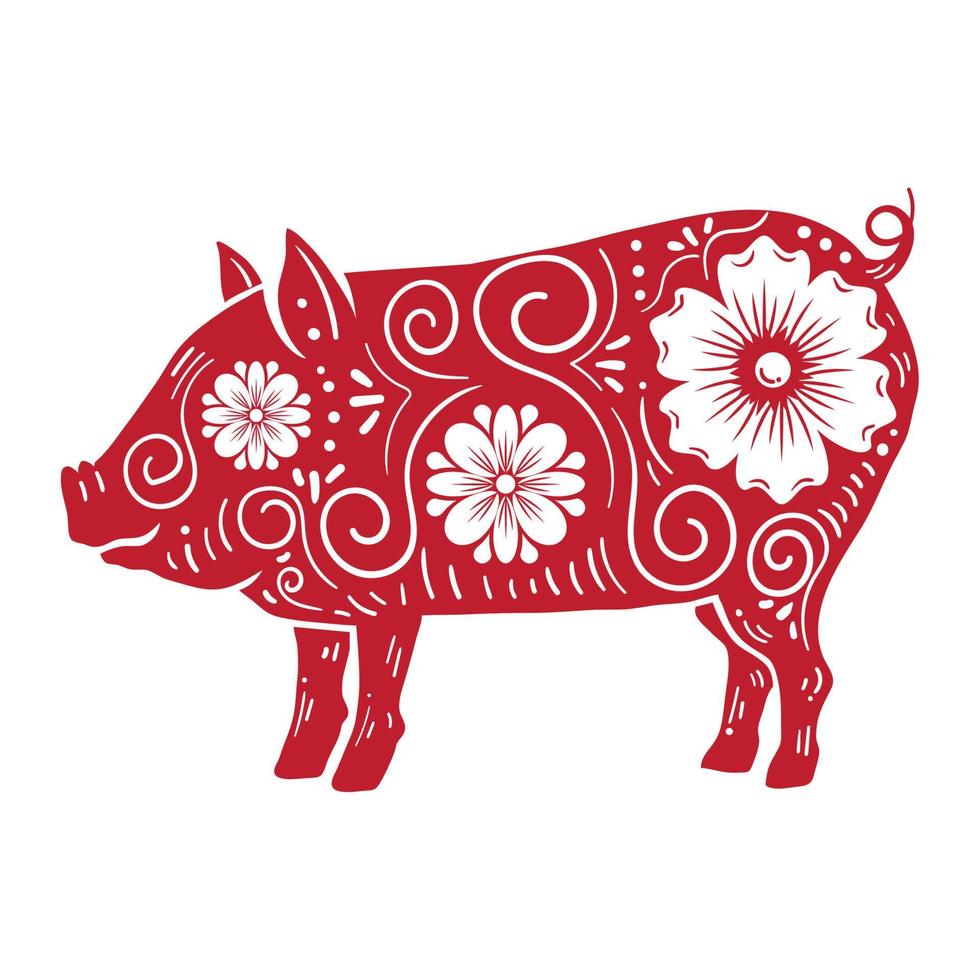chinese zodiac pig animal 16763736 Vector Art at Vecteezy