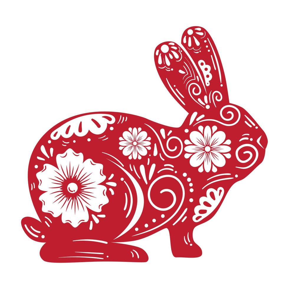 chinese zodiac rabbit animal vector