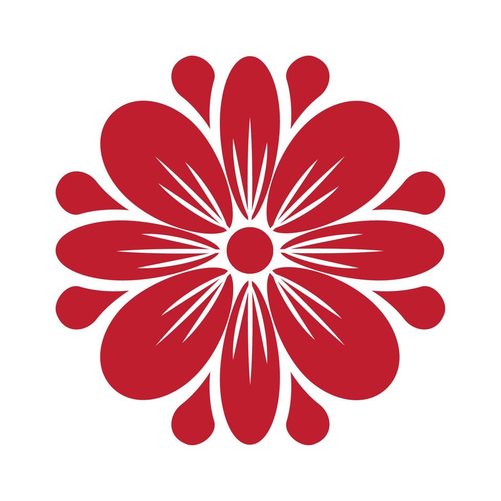 silueta de jardín de flores rojas vector