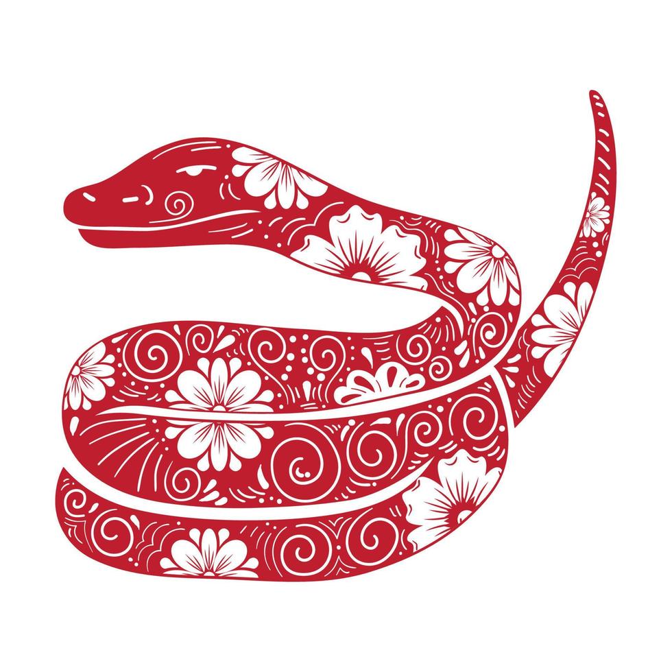 zodiaco chino serpiente animal vector