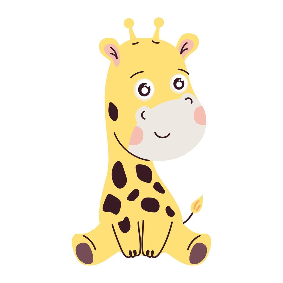 cute giraffe animal vector