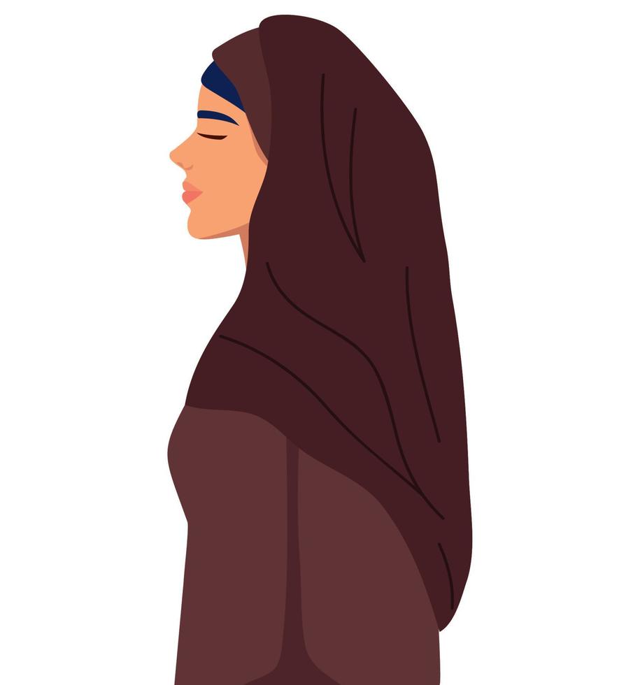 perfil de mujer iraní de belleza vector