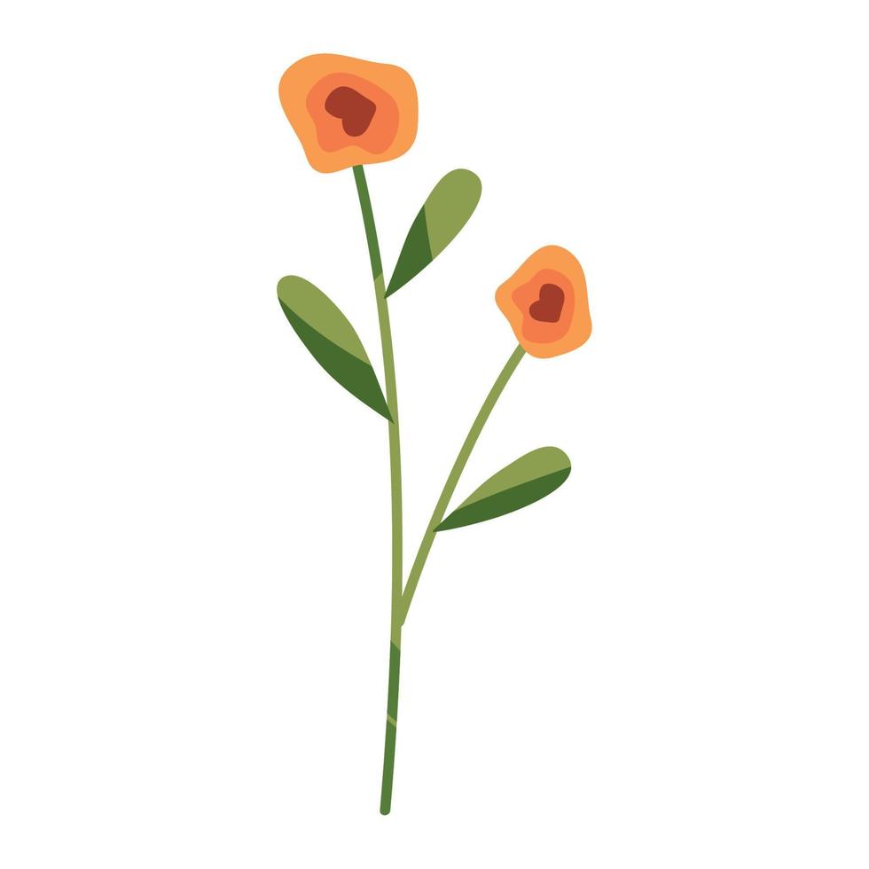 orange flowers garden vector