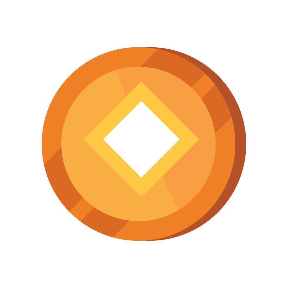 golden chinese coin vector