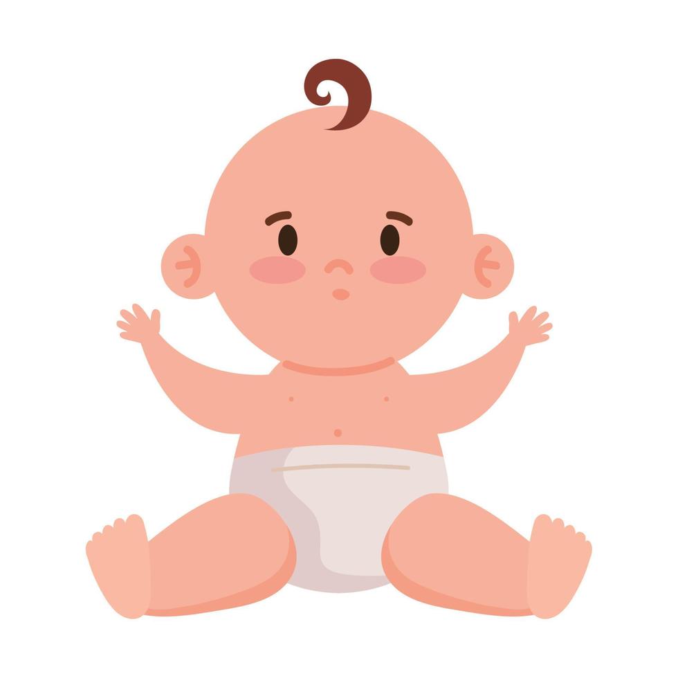 cute little baby seated vector