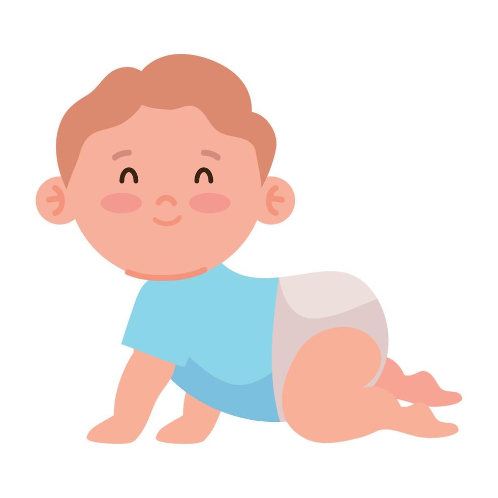cute little baby crawling vector