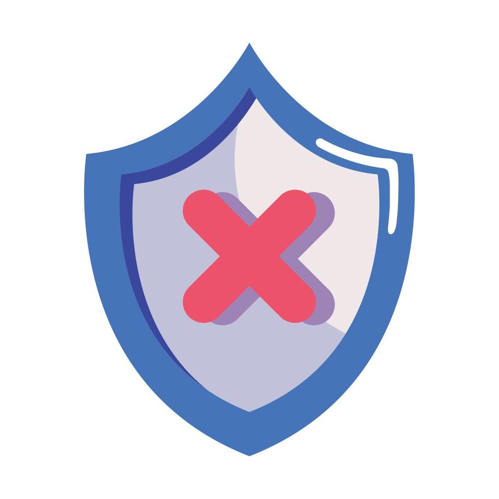 escudo de seguridad con x vector