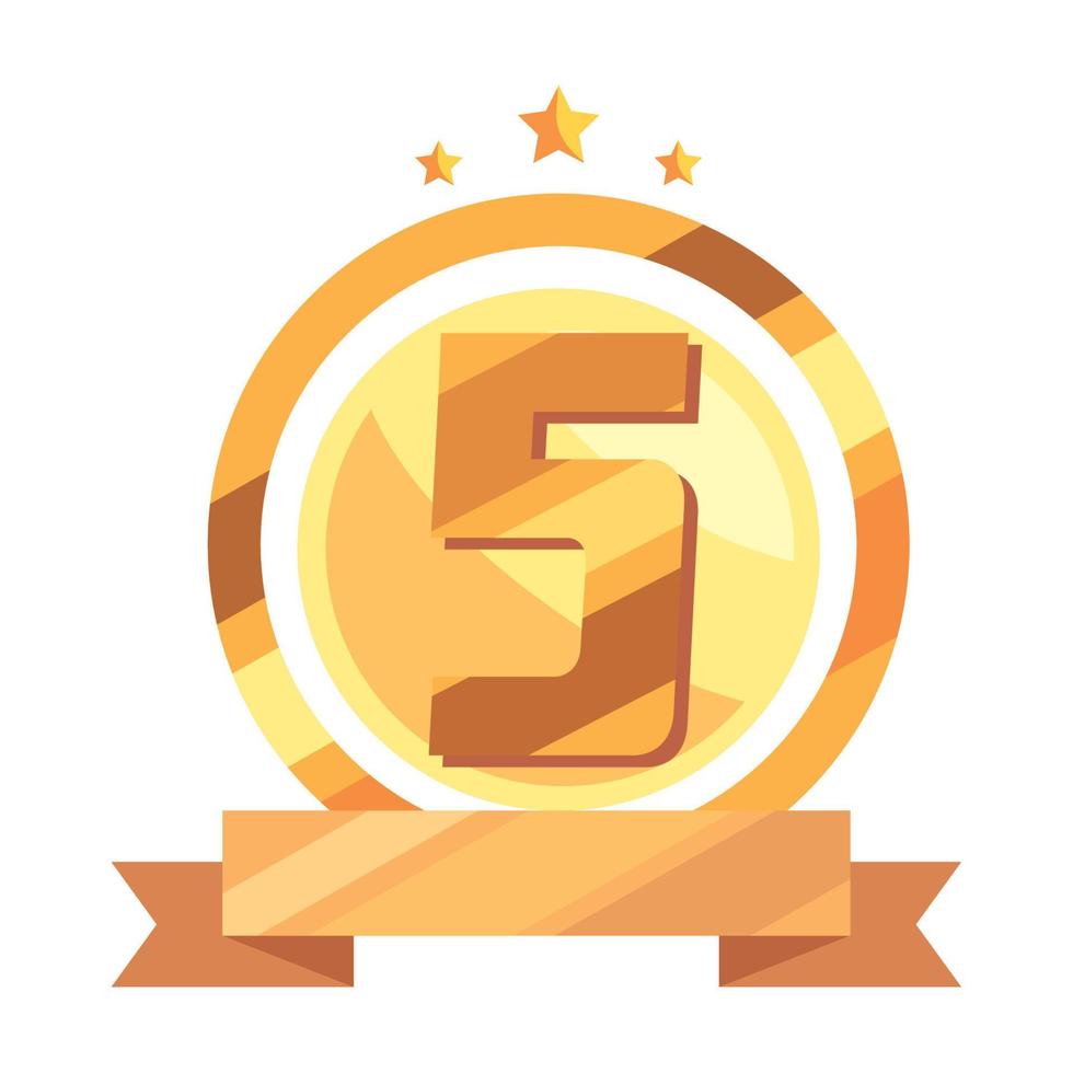 fifth annivesary golden badge vector
