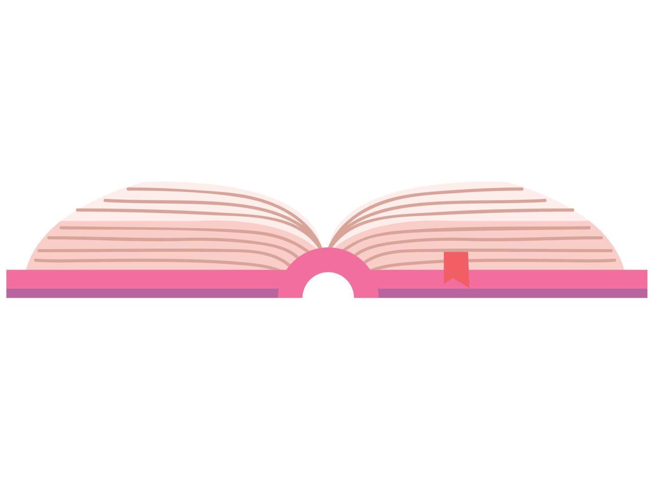 libro de texto rosa abierto vector