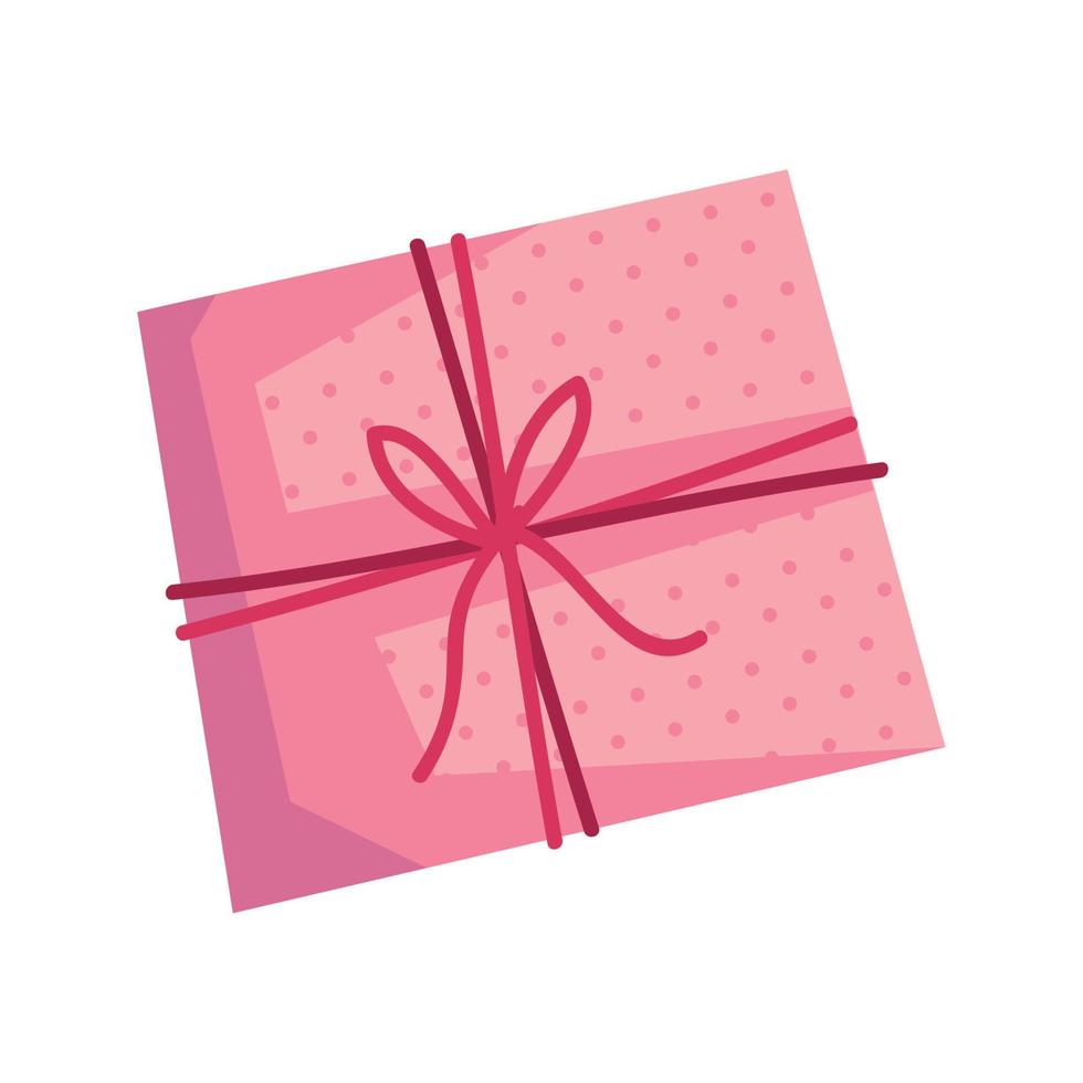 pink gift box present vector