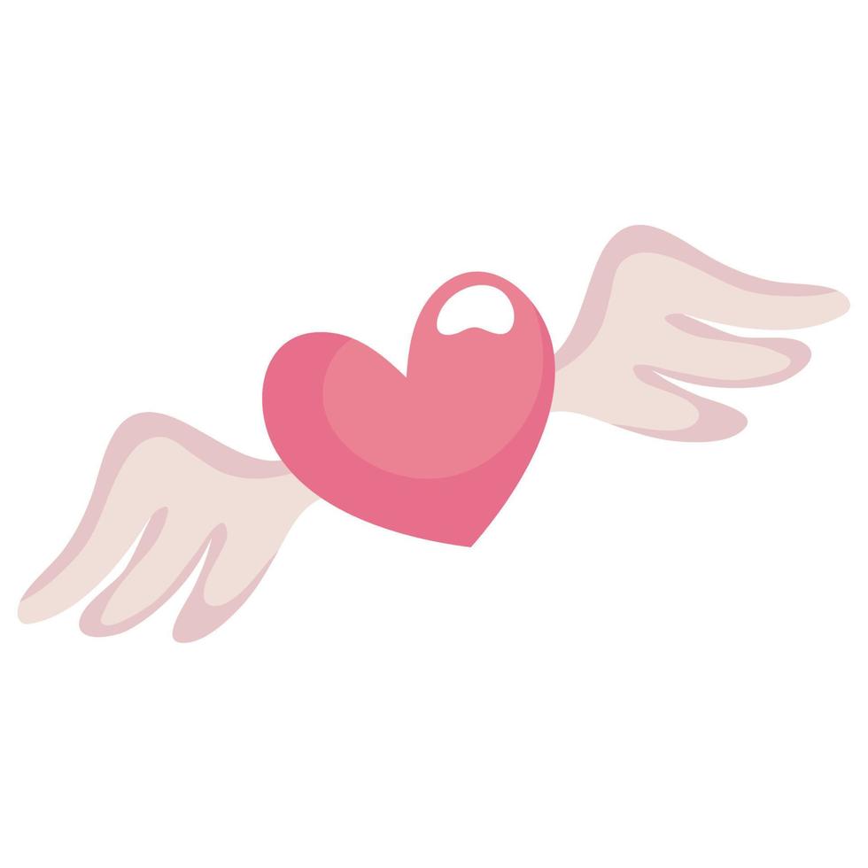 pink heart love flying vector