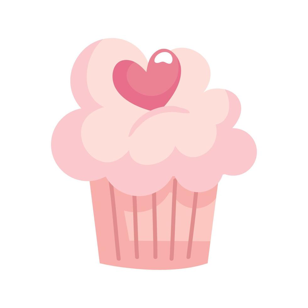 heart love in cupcake vector