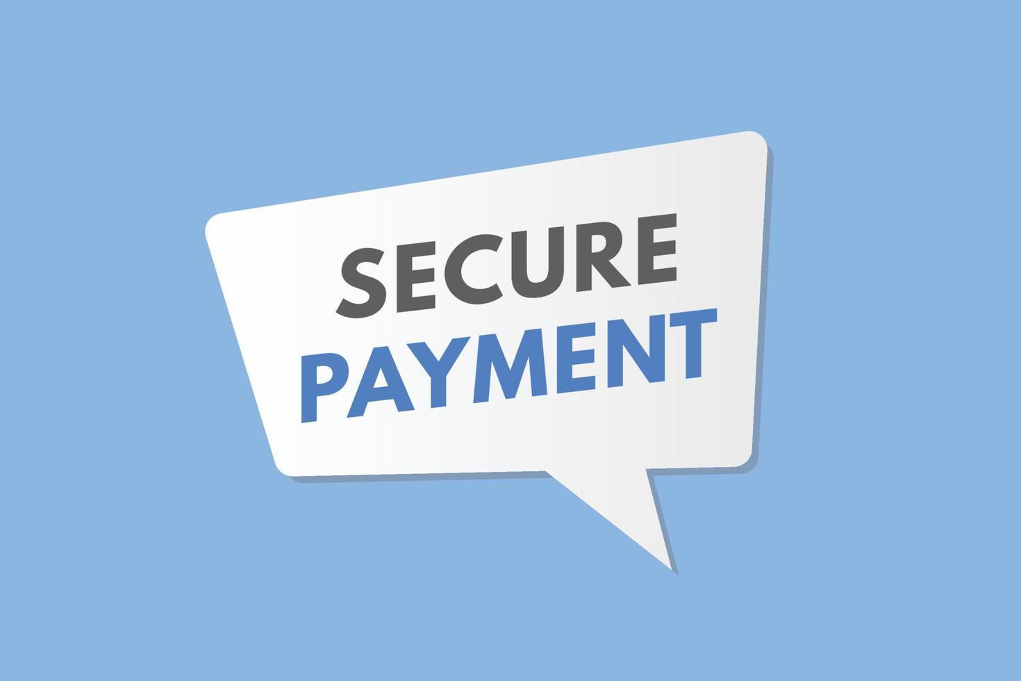 secure payment text Button. secure payment Sign Icon Label Sticker Web Buttons vector