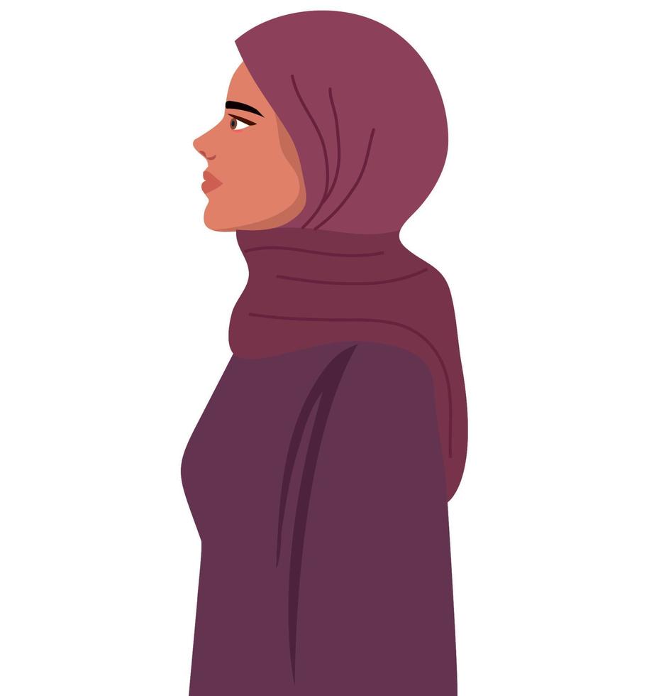 Perfil de mujer joven iraní vector