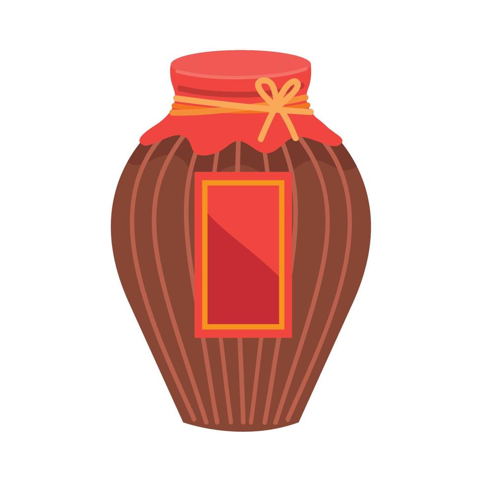 chinese pot with preserves vector