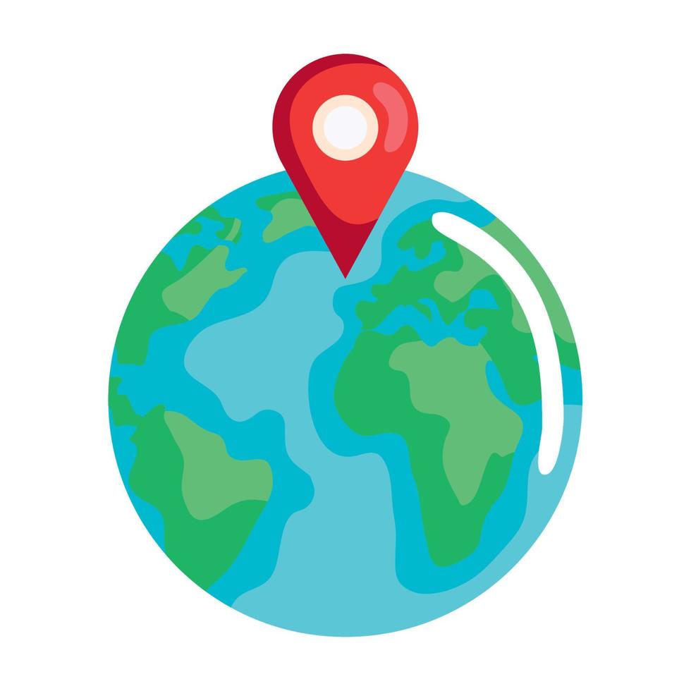 pin location in earth planet vector
