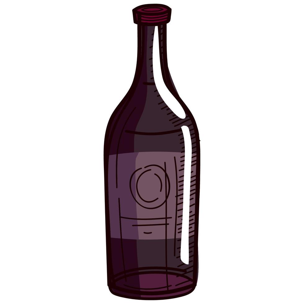 botella de bebida de vino morado vector