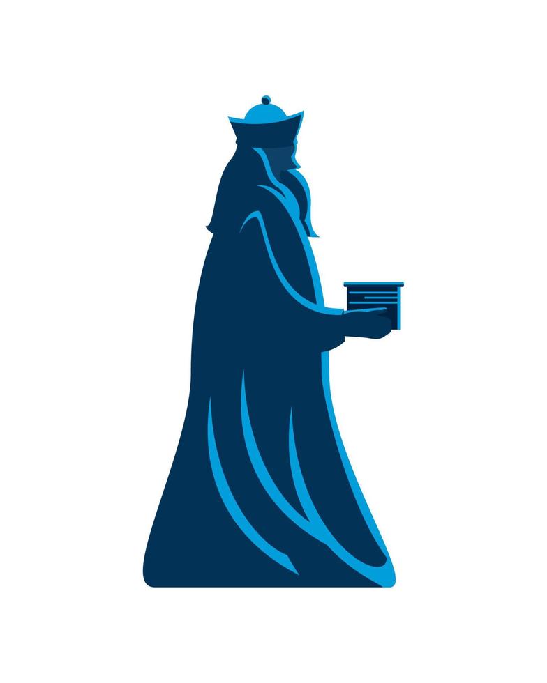 king wise bringing gift vector