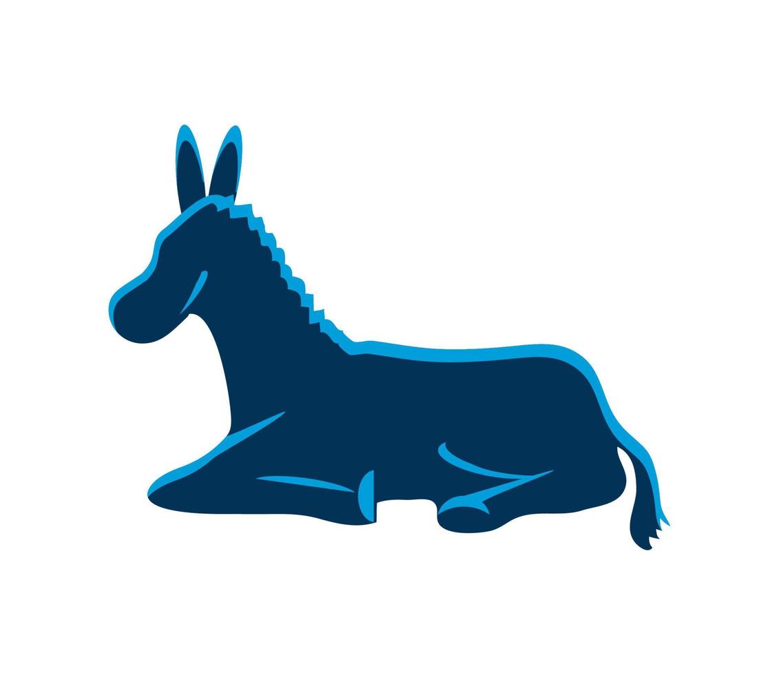 burro, animal, icono vector