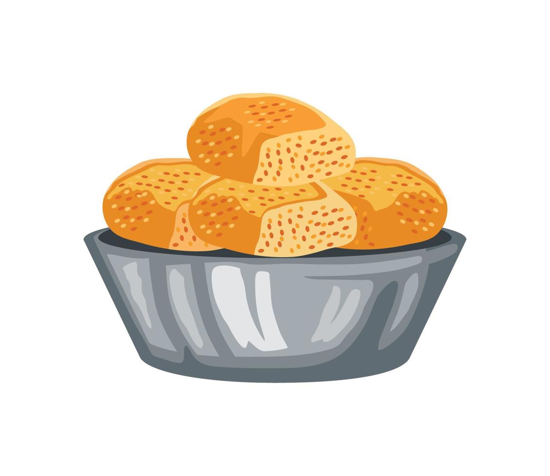 bread in a bowl vector