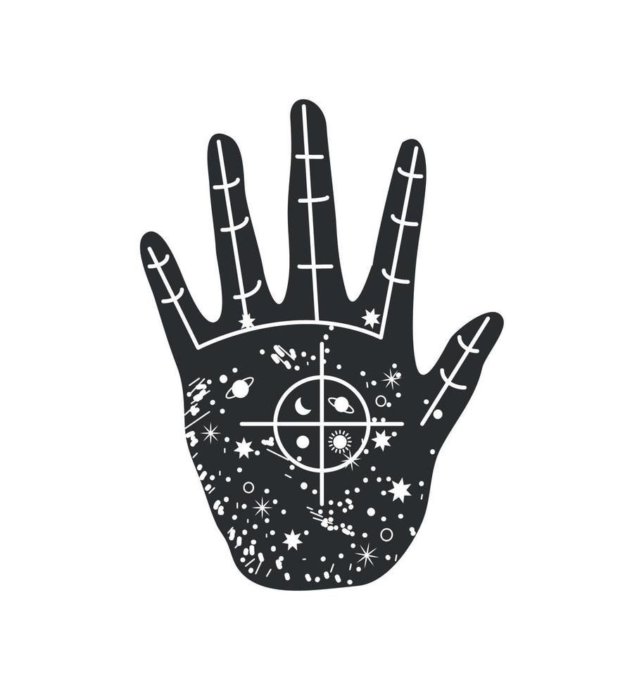 hand surreal astrology vector