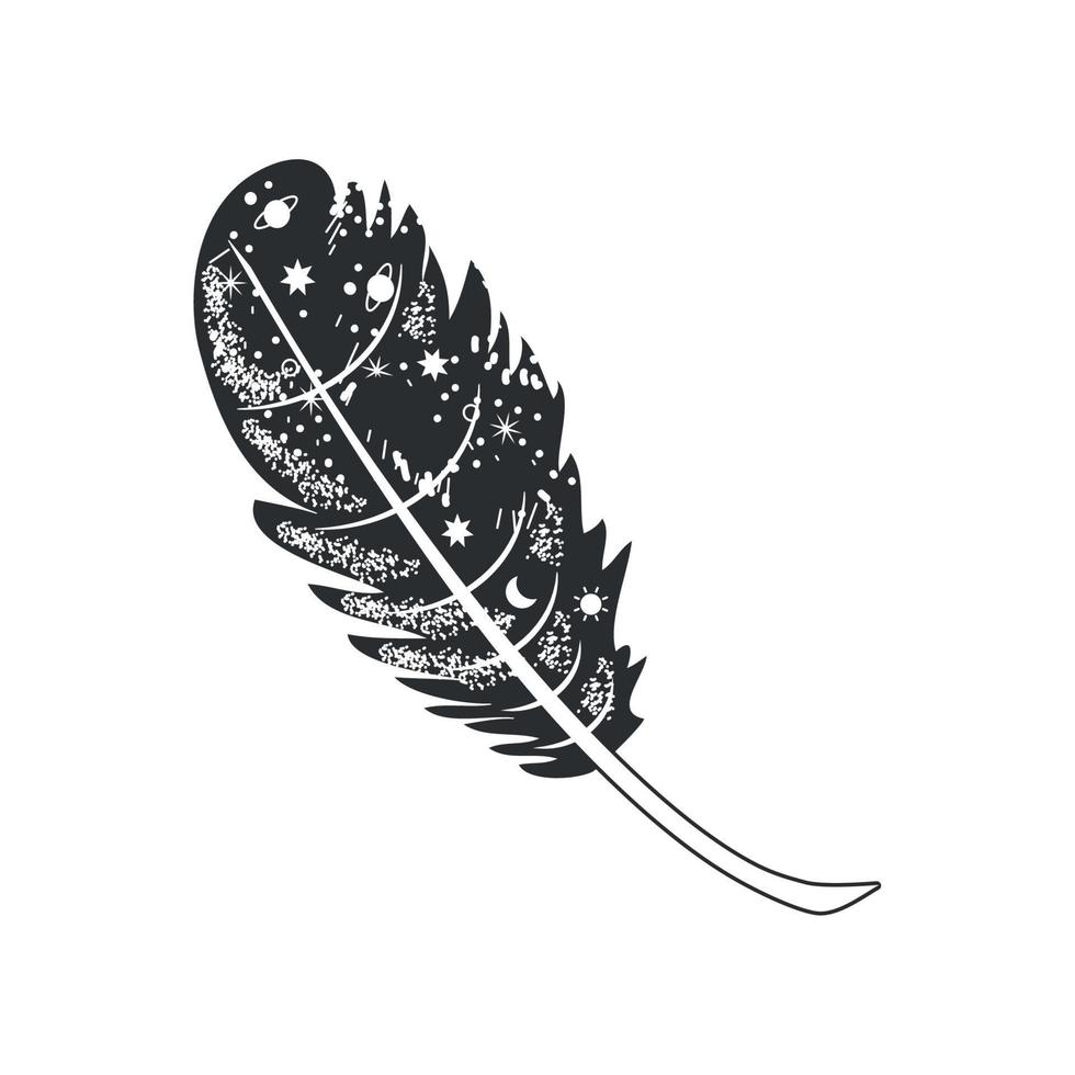 feather surreal astrology vector