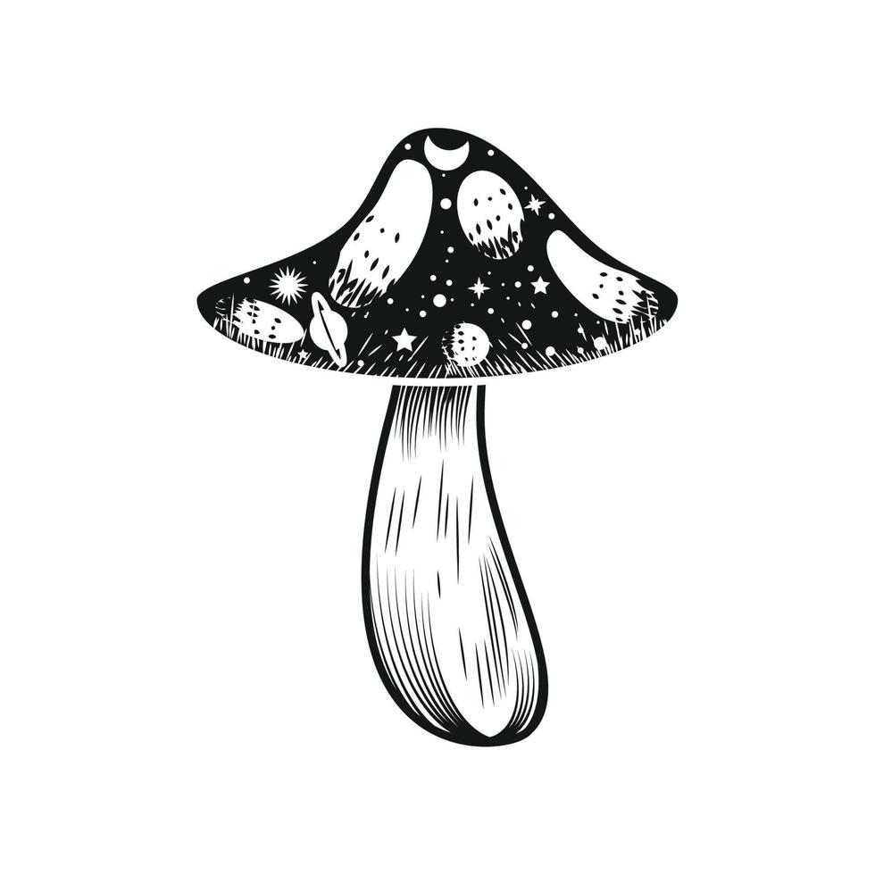 mushroom mystical icon vector