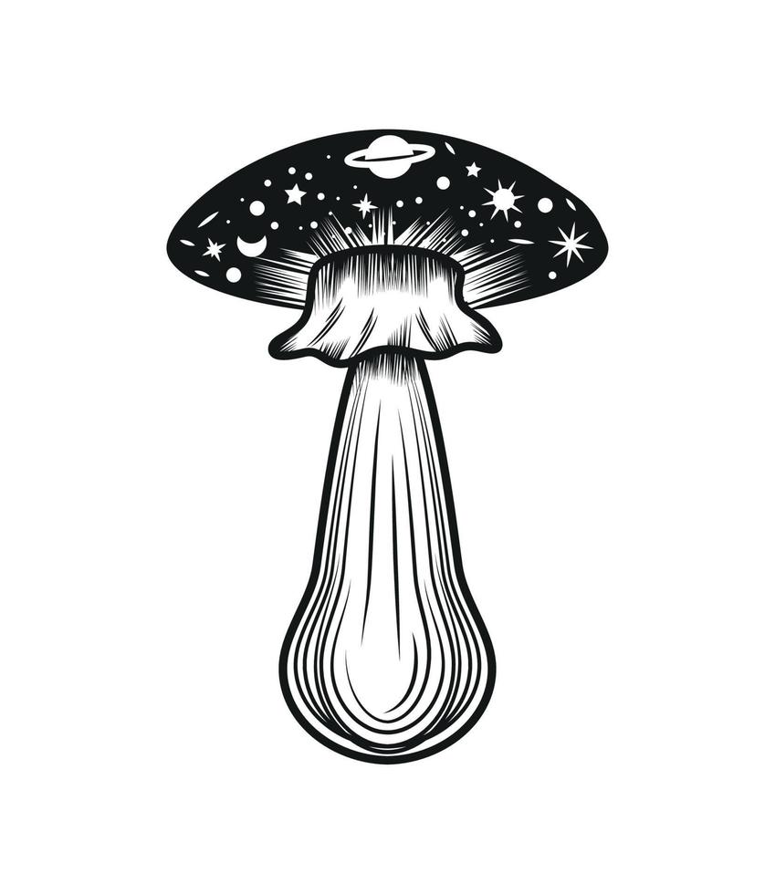 mushroom witchy esoteric vector