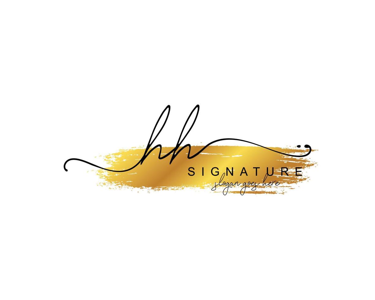 Initial HH beauty monogram and elegant logo design, handwriting logo of initial signature, wedding, fashion, floral and botanical with creative template. vector