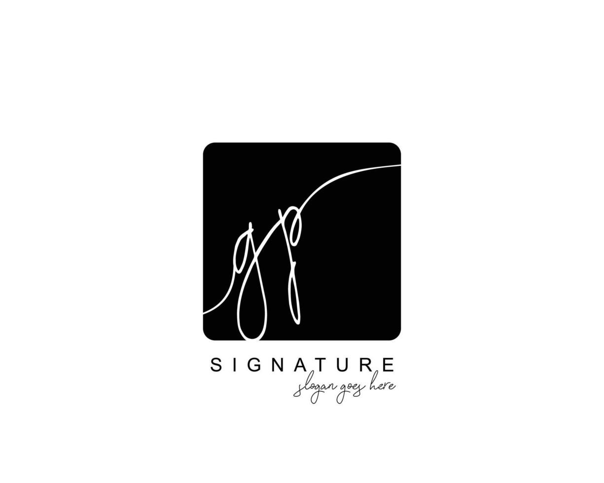 Initial GP beauty monogram and elegant logo design, handwriting logo of initial signature, wedding, fashion, floral and botanical with creative template. vector