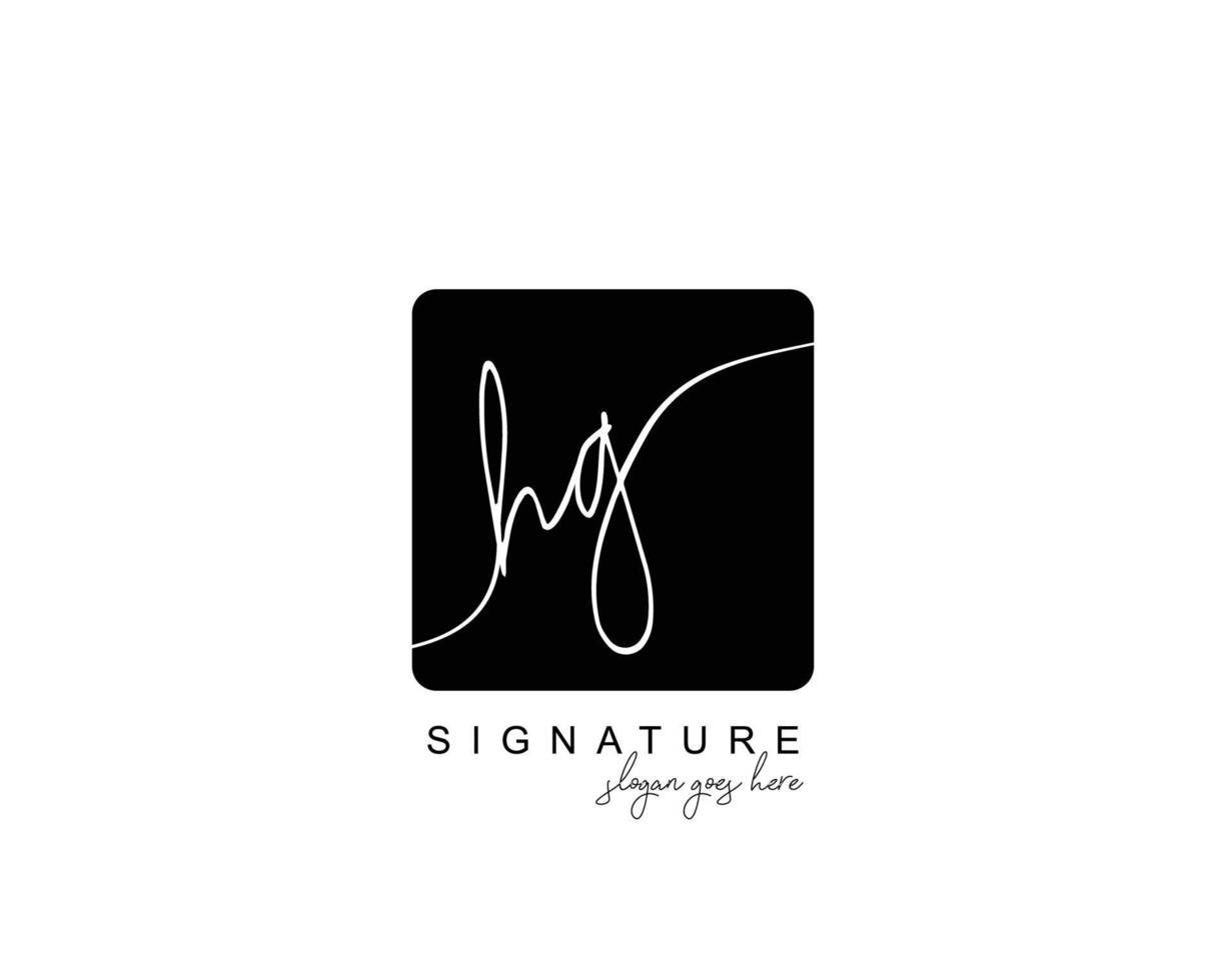 Initial HG beauty monogram and elegant logo design, handwriting logo of initial signature, wedding, fashion, floral and botanical with creative template. vector