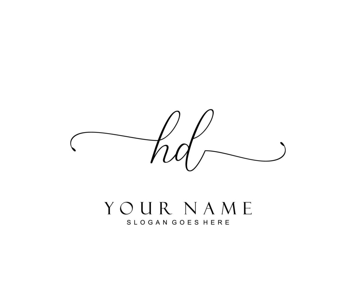 Initial HD beauty monogram and elegant logo design, handwriting logo of initial signature, wedding, fashion, floral and botanical with creative template. vector