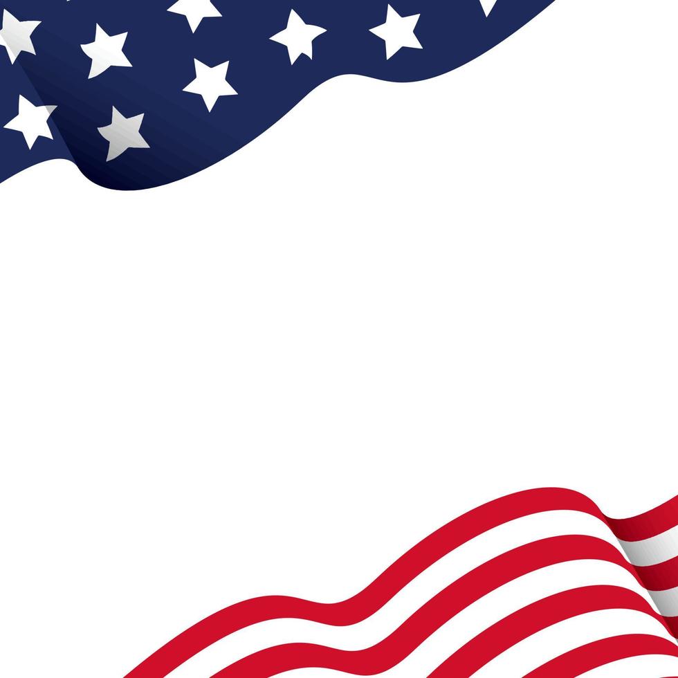 american flag waving in the wind vector