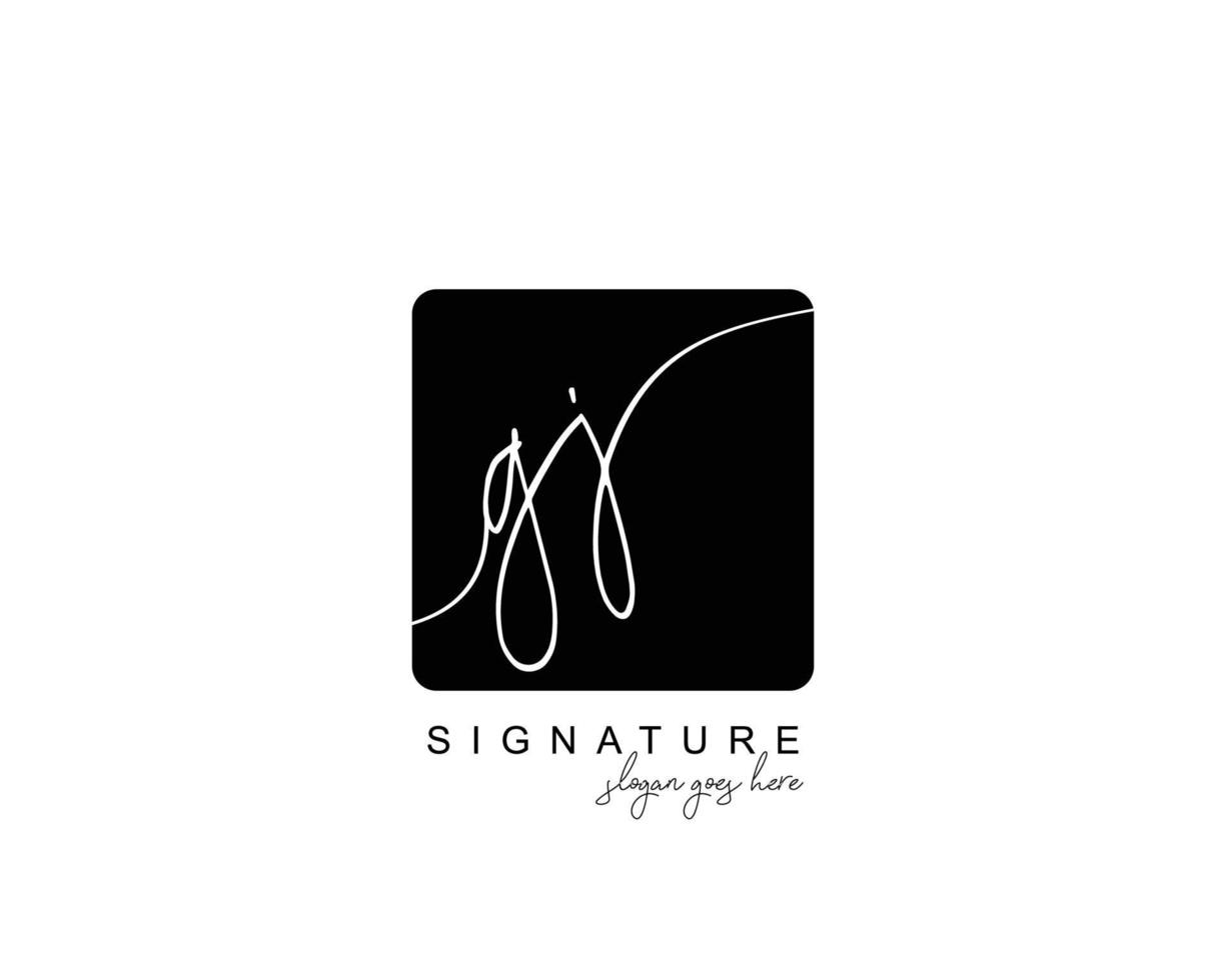 Initial GJ beauty monogram and elegant logo design, handwriting logo of initial signature, wedding, fashion, floral and botanical with creative template. vector