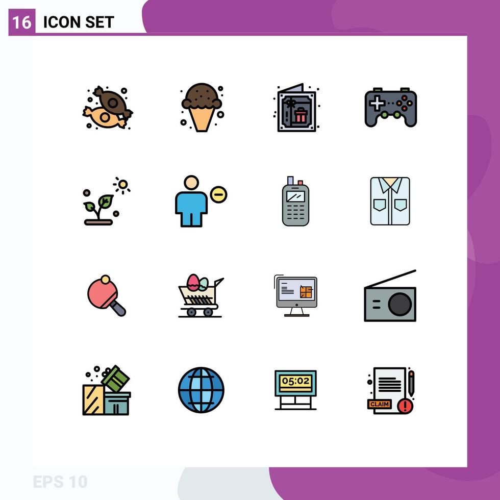 16 Creative Icons Modern Signs and Symbols of biology game sweets device party Editable Creative Vector Design Elements