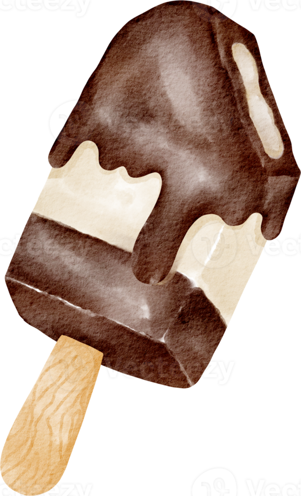 helado de chocolate acuarela png