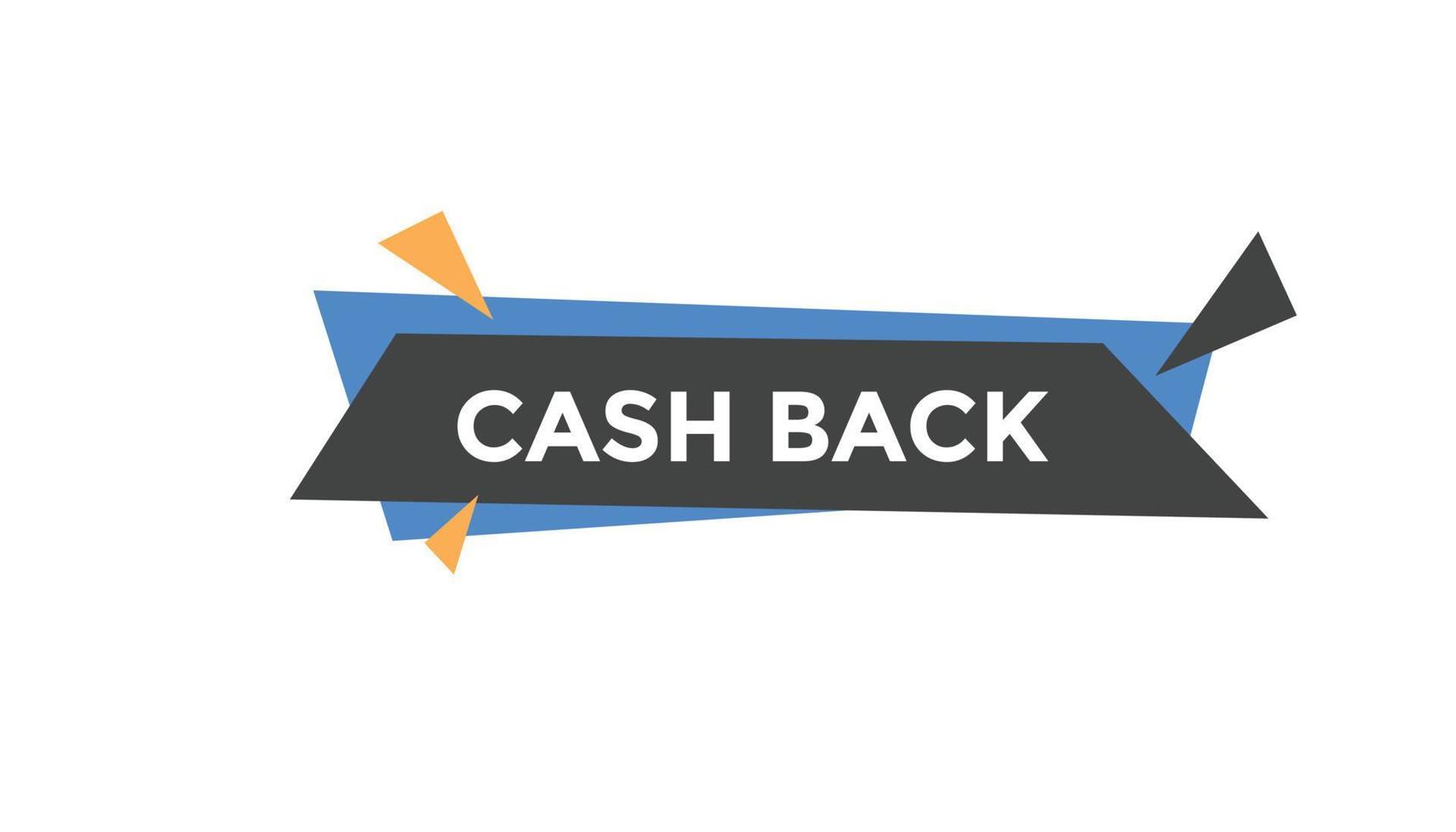 Cash back button web banner templates. Vector Illustration