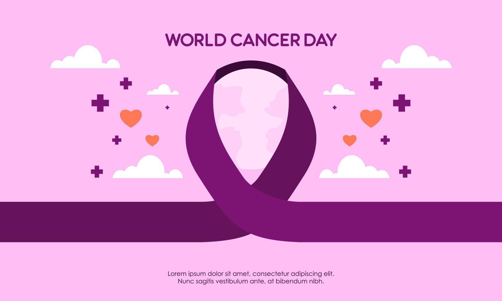 fondo de vector de día mundial contra el cáncer