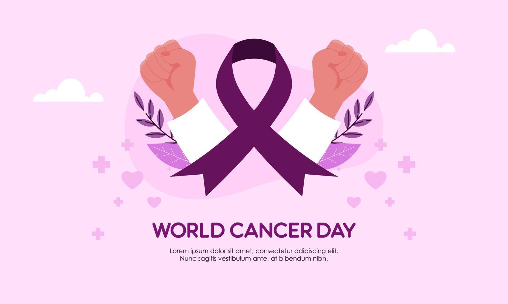 fondo de vector de día mundial contra el cáncer