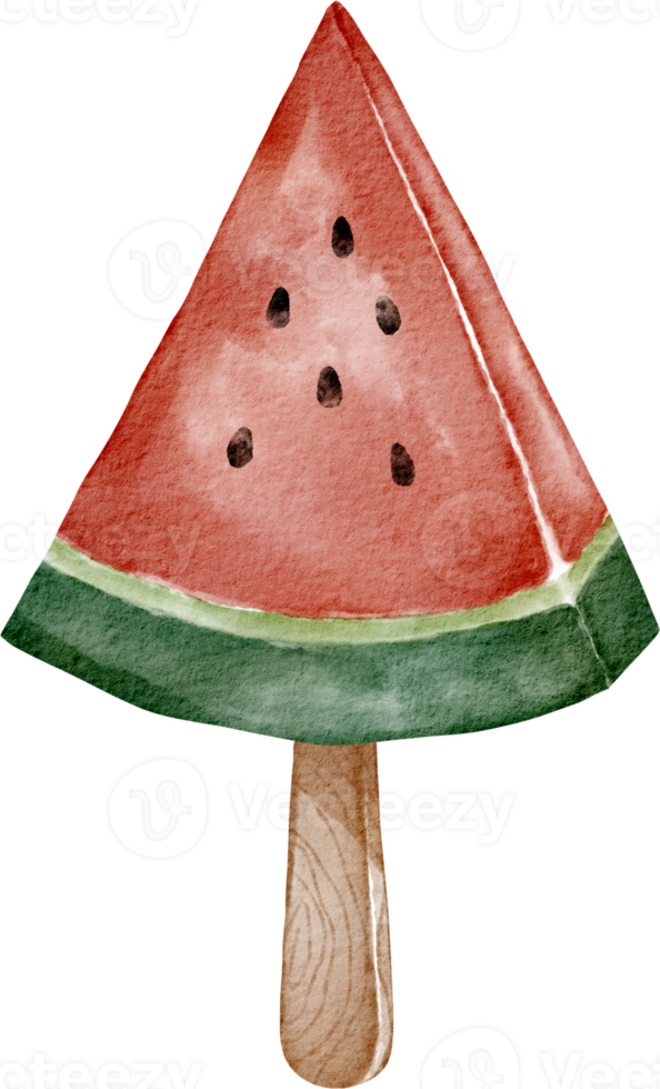 glace à la pastèque aquarelle png