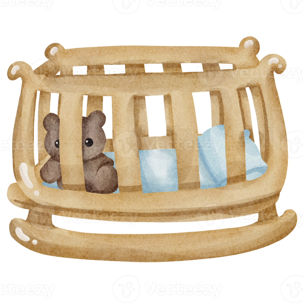 watercolor baby bed png