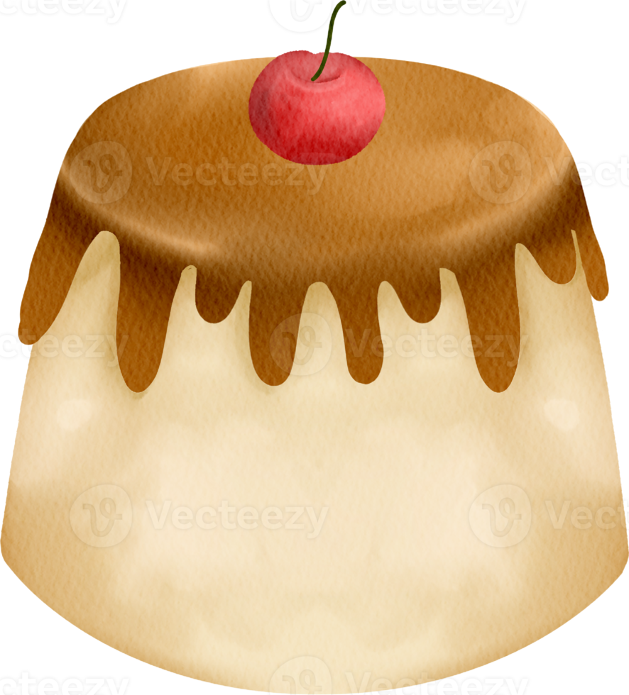 aquarelle dessert doux clip art élément pudding mignon png